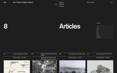 the article articles is displayed in black and white, with images of buildings on it