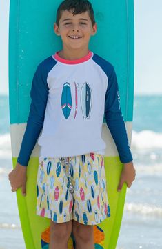 Your kiddo is ready for the water in vibrant swim trunks boasting a fun surfboard print and a comfy design made with an elastic waist and drawstring closure. UPF 50+ sun protection shields them from the sun's harmful rays, while quick-drying technology keeps them feeling comfortable between dips. Elastic/drawstring waist Side-seam pockets; back welt pocket UPF 50+ sun protection Mesh liner 100% polyester Machine wash, line dry Imported Baby Gear Essentials, Men Home Decor, Perfume Gift Sets, Fragrance Gift, Beauty Services, Fragrance Gift Set, Fragrance Design, Nordstrom Store, Swim Trunks