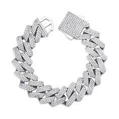 Discover the beauty of our exquisite 14k white gold bracelet, meticulously crafted to perfection. Each link, carefully designed, is enhanced with a luxurious rhodium finish, offering a brilliant shine that complements any attire. This white gold bracelet is an embodiment of sophistication, making it a must-have for those who appreciate timeless style. Embrace the allure of classic design intertwined with modern elegance. This stunning piece offers: Premium Quality: Created with 14k white gold fo Diamond Cuts Guide, Iced Out Bracelet, Cuban Chain Bracelet, Gold Cuban Link Chain, Cuban Bracelet, White Gold Bracelet, Chain Fashion, Gold Plated Bracelets, Cuban Link Chain