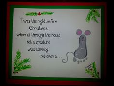 a christmas card with a mouse on it