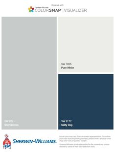 the color scheme for sherylin williams's paint swats is shown in blue and