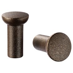 two metal knobs on a white background