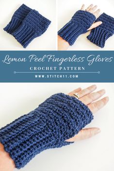 the crochet fingerless gloves pattern is shown