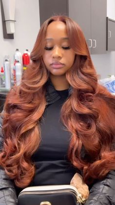 Orange Hairstyles, Weave Hair Color, Sew In Hairstyles, Birthday Hairstyles, Ginger Hair Color, Quick Weave Hairstyles, Hair Color Auburn, Frontal Hairstyles, Dope Hairstyles