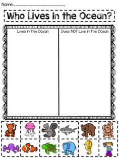 an ocean themed worksheet with pictures and words to help students learn how to read the