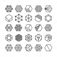 geometric shapes that are black and white