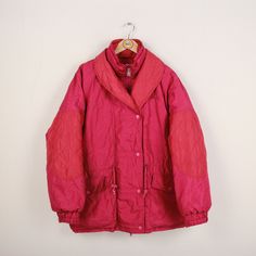 Casual vintage winter jacket / ski jacket in size L (women's size) from Dolomite. In beautiful pink pink. Nice and warm and comfy with down filling. Without hood. Poly fabrics, with down filling (70% down, 30% feathers). You can find more sports jackets, windbreakers and other vintage clothing in our Etsy shop. If you have any questions, just write to us! Your soul & style from Berlin P.S.: Our clothes are vintage, so not new. We list defects that go beyond expected signs of wear (e.g. stains, m Sporty Pink Puffer Jacket For Winter, Pink Long Sleeve Outerwear For Ski Season, Sporty Pink Puffer Jacket For Cold Weather, Pink Winter Outerwear For Outdoor Activities, Pink Puffer Jacket With Pockets For Outdoor, Winter Skiing Outerwear With Fleece Lining, Pink Winter Windbreaker For Streetwear, Pink Windbreaker For Winter Street Style, Pink Puffer Jacket For Winter Streetwear