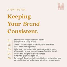 an advertisement with the words, keep your brand content in gold and white on it