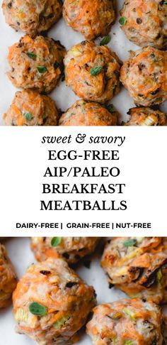 sweet and savory egg - free appetizer breakfast meatballs