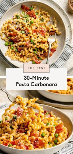 the best 30 - minute pasta carbonara