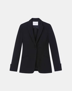 Finesse Crepe Cutaway Blazer Sculpted Shoulders, Cashmere Suit, Denim Suit, Blazer Blue, Petite Jacket, Suits And Jackets, Leather Denim, Work Jackets, Menswear Inspired