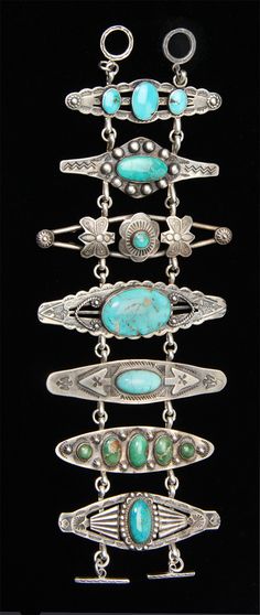 Harvey Era Pin Bracelet #9772 Pin Bracelet, Native American Turquoise Jewelry, Mens Sterling Silver Necklace, Navajo Jewelry, Native American Turquoise