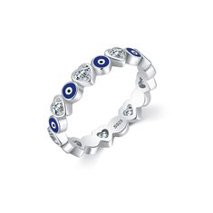 PRICES MAY VARY. 🧿 The blue eye means protection in Turkey and is a talisman to avoid disasters. At the same time, it is also a symbol of luck, which can bring you and your family good luck, health, success and wealth. The love and protection of the evil eye are with you in all spiritual concerns. 🧿 Our evil eye sterling silver rings are 100% friendly. They are nickel free, lead free, cadmium free, they are allergy safe for Your skin and they will not break, tarnish or fade easily. And the rin Evil Eye Ring Silver, Lucky Jewelry, Evil Eye Ring, Silver Wedding Bands, Sterling Silver Rings Bands, Blue Evil Eye, Pen Drive, Eye Ring, Silver Band Ring