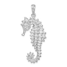 Million Charms | Jewelry | 925 Sterling Silver Rhodiumplated Textured 3d Seahorse Necklace Charm Pendant | Poshmark Formal Sterling Silver Jewelry With Horse Design, Formal Silver Jewelry With Horse Design, Seahorse Necklace, Jewelry Pendants, Seahorses, Necklace Charm, 925 Jewelry, Charm Jewelry, Rhodium Plated