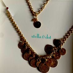 Beautiful Vintage Stella & Dot . Brand New . Stella And Dot Necklace, Dot Jewelry, Coin Necklace, Stella And Dot, Vintage Necklace, Womens Jewelry Necklace, Gold Tones, Coin, Jewelry Necklaces