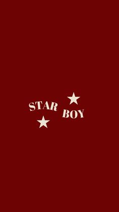 a red background with white stars and the words star boy