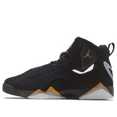 (GS) Air Jordan True Flight 'Black Metallic Gold' 343795-070 (AJ7/SNKR) Black Breathable Lace-up Jordan Shoes, Black Casual Sneakers Fade-resistant, Black High-top Jordan Shoes For Outdoor, Black Low-top Jordan Shoes For Outdoor, Black Fade-resistant Synthetic Jordan Shoes, Black Jordan Shoes With Round Toe For Outdoor, Outdoor Black Jordan Shoes, Fade-resistant Black Basketball Shoes For Streetwear, Black Lace-up Jordan Training Shoes