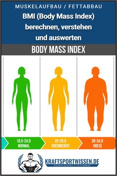 Durch den Body Mass Index ist es möglich, den Fettanteil im Körper des Menschen zu schätzen. Er wird aus der Körpergröße im Verhältnis zum Körpergewicht errechnet. Der Body-Mass-Index wird auch als Körpermassenindex oder Körpermassenzahl bezeichnet. Die Formel zur Errechnung des BMI-Wertes wurde im Jahr 1832 von Adolphe Quetelet entwickelt.   #bmi #bodymassindex #fitness #diät #muskelaufbau #fettabbau #ernährung #körperfett #kfa #sport Ectomorph Body, Body Type Workout, Body Type Diet, Apple Body Type, Food Protein, Fat Flush, Body Types Women, Pear Body