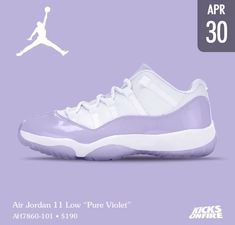 Purple 11s, Light Purple Shoes, Jordan 11 Low Pure Violet, Pretty Sneakers, Air Jordan 11 Low, Jordan 11 Low, Trendy Shoes Sneakers, Nike Fashion Shoes