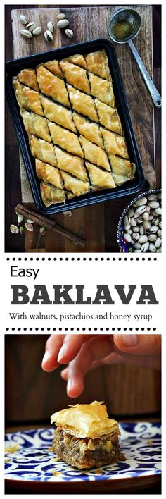 baki lava with walnuts, raisins and honey syrup is an easy dessert recipe