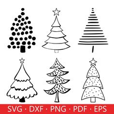 christmas trees svg and dxf files