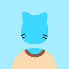 a blue cat sitting on top of a man's head with his eyes closed