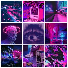 a collage of images with different types of art and technology related to the internet