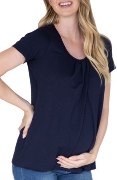 This beautifully pleated top flatters a growing bump, while a layered nursing panel allows for convenient and discreet breastfeeding once baby arrives. Style Name:Angel Maternity Petal Front Maternity/nursing Top. Style Number: 6239646. Versatile Nursing-friendly Tops For Layering, Versatile Nursing Friendly Tops For Maternity Wear, Versatile Nursing Friendly Maternity Top, Nursing Top, Pleated Top, Nursing Tops, Maternity Nursing, Clothes Ideas, Bump