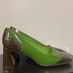 New Without Box. Size 7 Women’s. Patton, Leather, Green, And Brown With Great Block Hee. Preppy!! Green Square Toe Heels For Formal Occasions, Modern Green Patent Leather Heels, Green Patent Leather Heels For Formal Occasions, Green Retro Fitted Heels, Retro Fitted Green Heels, Retro Green Heels For Evening, Green Fitted Retro Heels, Modern Fitted Green Heels, Green Leather Retro Heels