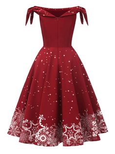 Snowflake Dress, Vestidos Retro, Max Dress, Red Christmas Dress, Sunflower Dress, Inside Out 2, Plus Size Prom, Christmas Outfits Women, Winter Chic