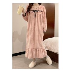 Winter Coral Fleece Facecloth Nightgown Large Size Female Lanyard Bow PajamasItem:FL177253278
Category:Nightgown
Material:Flannel
Thickness: thick
Pattern: solid color
Color: pink, beige
Collar: square collar
Sleeve length: long sleeve
Size: M,L,XL,2XL
Suitable season: Winter
Skirt length: Mid-length Long Sleeve Fall Nightgown For Sleep, Winter Long Sleeve Nightgown For Sleepover, Cozy Long Sleeve Nightgown For Loungewear, Winter Nightgown, Cozy Long Sleeve Nightgown For Sleep, Long Sleeve Winter Nightgown For Loungewear, Kawaii Long Sleeve Sleepwear For Loungewear, Kawaii Long Sleeve Sleepwear For Lounging, Flannel Nightgown Women