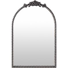 an ornate metal frame mirror on a white background