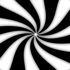 an abstract black and white spiral design with the center moving towards the viewer in order to make it appear larger