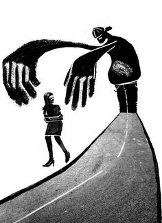 a drawing of a person reaching out to another person