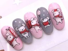 Bears Nails, Sassy Nails, Nail Drawing, Anime Nails, Nail Art Techniques, Glitter Gel Nails, Casual Nails, Animal Nails, Cat Nails