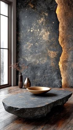 Black Stone Table, Stone Walls Interior, Stone Interior, Rock Textures, Stone Table, Beach Hacks, White Powder