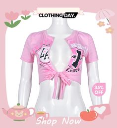 Women Fashion Sexy Strap Alphabet Print Crop Top Summer Club Crop Top With Graphic Print, Summer Graphic Print Crop Top For Club, Short Sleeve Crop Top For Club In Spring, Casual Pink Crop Top For Club, Spring Short Sleeve Crop Top For Club, Trendy V-neck Crop Top For Club, Spring Club Tops With Graphic Print, Trendy Graphic Print Crop Top For Club, Casual Summer Crop Top For Club