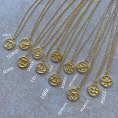 14K gold vermeil, sterling silver. Adjustable chain clasp 16-18 inches Symbol Necklace, Zodiac Symbols, Gold Vermeil, Sterling Silver, Chain, Silver, Gold