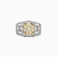 Effy Canare 14K Two-Tone Gold Yellow and White Diamond Ring, 2.16 TCW White Diamond Ring, Effy Jewelry, Diamond Cluster Ring, Diamond Cluster, White Stone, Cluster Ring, Gold Yellow, White Diamond, Diamond White