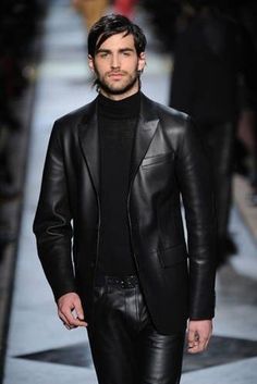 Elegant Black Leather Jacket With Leather Lining, Luxury Black Leather Jacket, Elegant Black Leather Outerwear, Sleek Black Leather Jacket For Formal Occasions, Elegant Black Faux Leather Jacket, Sleek Black Leather Jacket For Party, Modern Black Leather Jacket For Office, Sleek Black Leather Jacket, Modern Black Leather Jacket For Formal Occasions