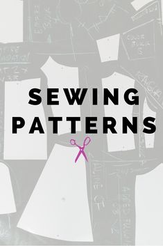 the cover of sewing patterns with pink scissors