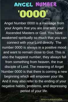 an angel number message with the words angel number 000 is a message from your angels that you are one with