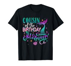 PRICES MAY VARY. This unique design features a whimsical mermaid tail, symbolizing the playful and imaginative spirit of childhood. The perfect way for a proud mother to show off her love for her little mermaid's birthday party! This t-shirt is perfect for any Cousin who wants to celebrate their child's special day in style. Whether you're at the beach, a theme park, or just running errands, this shirt is sure to turn heads and make your child feel extra special on their birthday Lightweight, Cl Mermaid Family, Whimsical Mermaid, Birthday Mermaid, Little Mermaid Birthday, Love For Her, Mermaid Birthday Party, Mermaid Birthday, Mermaid Tail, Family Matching