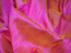 pink and orange silk fabric close up