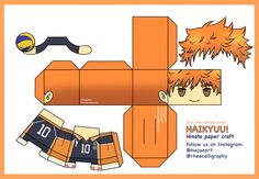 Haikyuu Papercraft, Anime Paper Craft, Paper Crafts Anime, Haikyuu Hinata, Wallpaper Crafts, Anime Paper, Hinata Shoyo, Paper Toys Template, Papel Craft