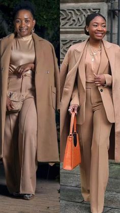 Mocha Mousse Outfit, Brown Monochrome Outfit, Karla's Closet, Mocha Mousse, Monochromatic Fashion, Afrikaanse Mode, Woman Suit Fashion, Looks Street Style, Black Women Fashion