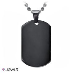 This simple and striking black dogtag necklace has an Engravable side, for a personalized piece he can where everywhere he goes. Dogtag Necklace, Fill The Frame, Bright Pictures, Dark Pictures, Mens Engagement, Photo Pendant, For Sale Sign, Dog Tag, Gift Collections