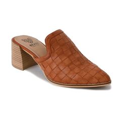 DescriptionThe Stephanie Woven Mules feature: Vegan woven leather. Pointed toe. Wood block heel. Cushioned footbed. Slip-on style. FitTrue to size. Woven Mules, Heeled Mule, Pointed Toe Heels, Wood Blocks, Heeled Mules, Mule Shoe, Block Heels, Camel, Slip On