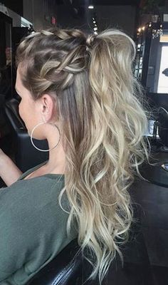 Elegant Ponytail, Braided Ponytail Hairstyles, בר מצווה, Different Hairstyles, Hair Dos, Ponytail Hairstyles, Gorgeous Hair, Hair Designs, Half Up