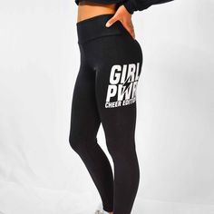 High Rise Leggings- 90% polyester 10% spandex Stretch Elastane Leggings For Streetwear, Elastane Stretch Leggings For Streetwear, Streetwear Stretch Elastane Leggings, Compression Elastane Leggings For Streetwear, Tight Moisture-wicking Leggings For Streetwear, Moisture-wicking Tight Leggings For Streetwear, Sporty Fitted Yoga Pants, Trendy Sports Tights, Stretch Letter Print Leggings For Streetwear